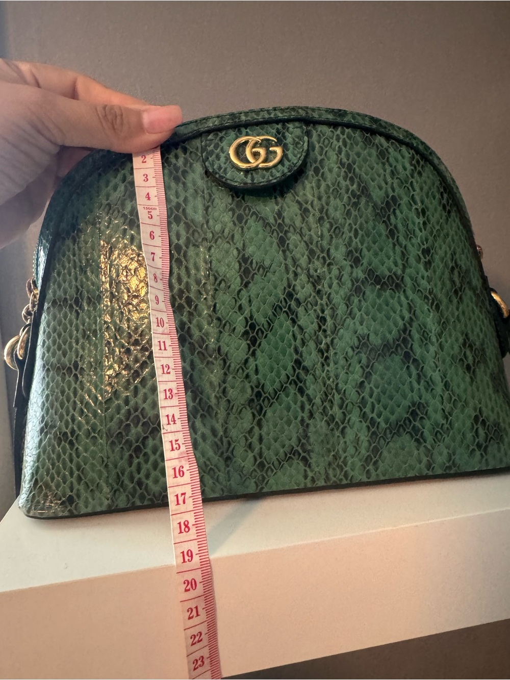 Gucci Ophidia Dome Crossbody Bag- Green Python Leather - Picture 12 of 13